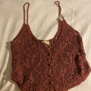 Crocheted mauve crop top!